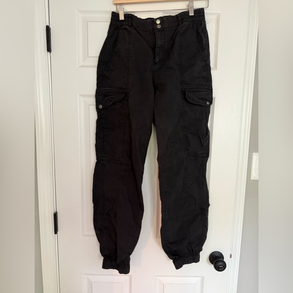Garage Black Cargo Pants with Jogger Cuffs
